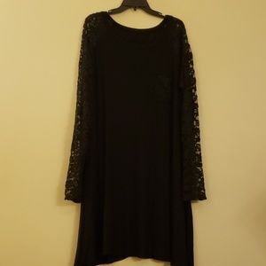 Black Dress with Lace Sleeves